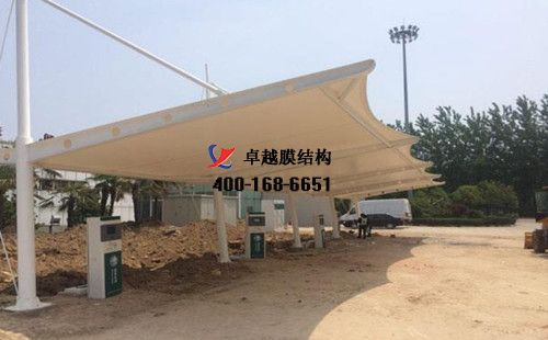 荊門膜結(jié)構(gòu)充電站樁車棚【荊門市交通旅游投資集團有限公司等】工程設(shè)計施工案例