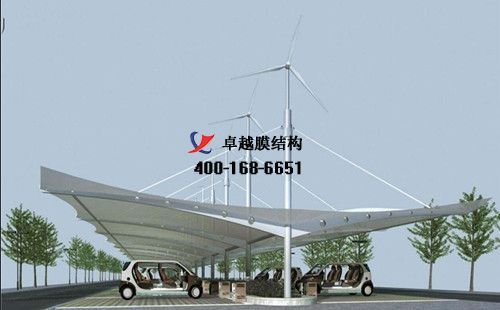 石家莊膜結(jié)構充電站樁停車棚/雨棚【石家莊市公共交通總公司等】工程設計施工案例