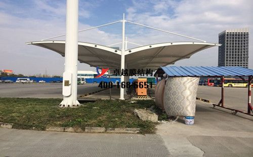 石家莊膜結(jié)構充電站樁停車棚/雨棚【石家莊市公共交通總公司等】工程設計施工案例
